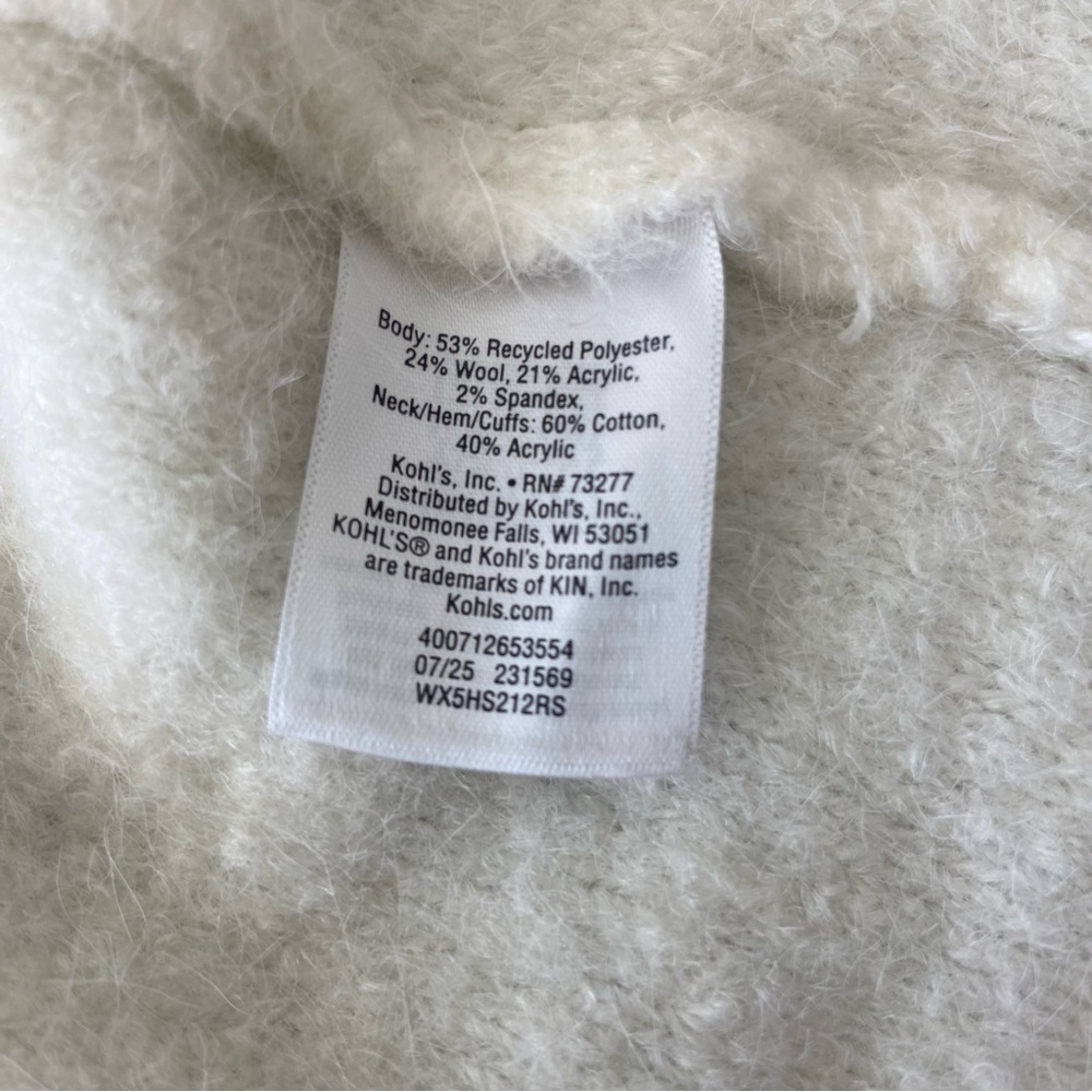 NWT FLX Wool Natural Fiber Cozy Winter White Zip Jacket Women’s Size XS - Picture 7 of 10